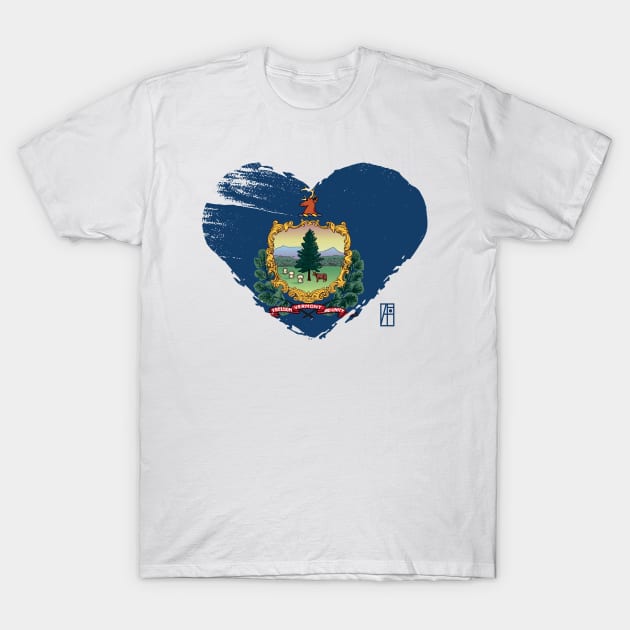 U.S. State - I Love Vermont - Vermont Flag T-Shirt by ArtProjectShop